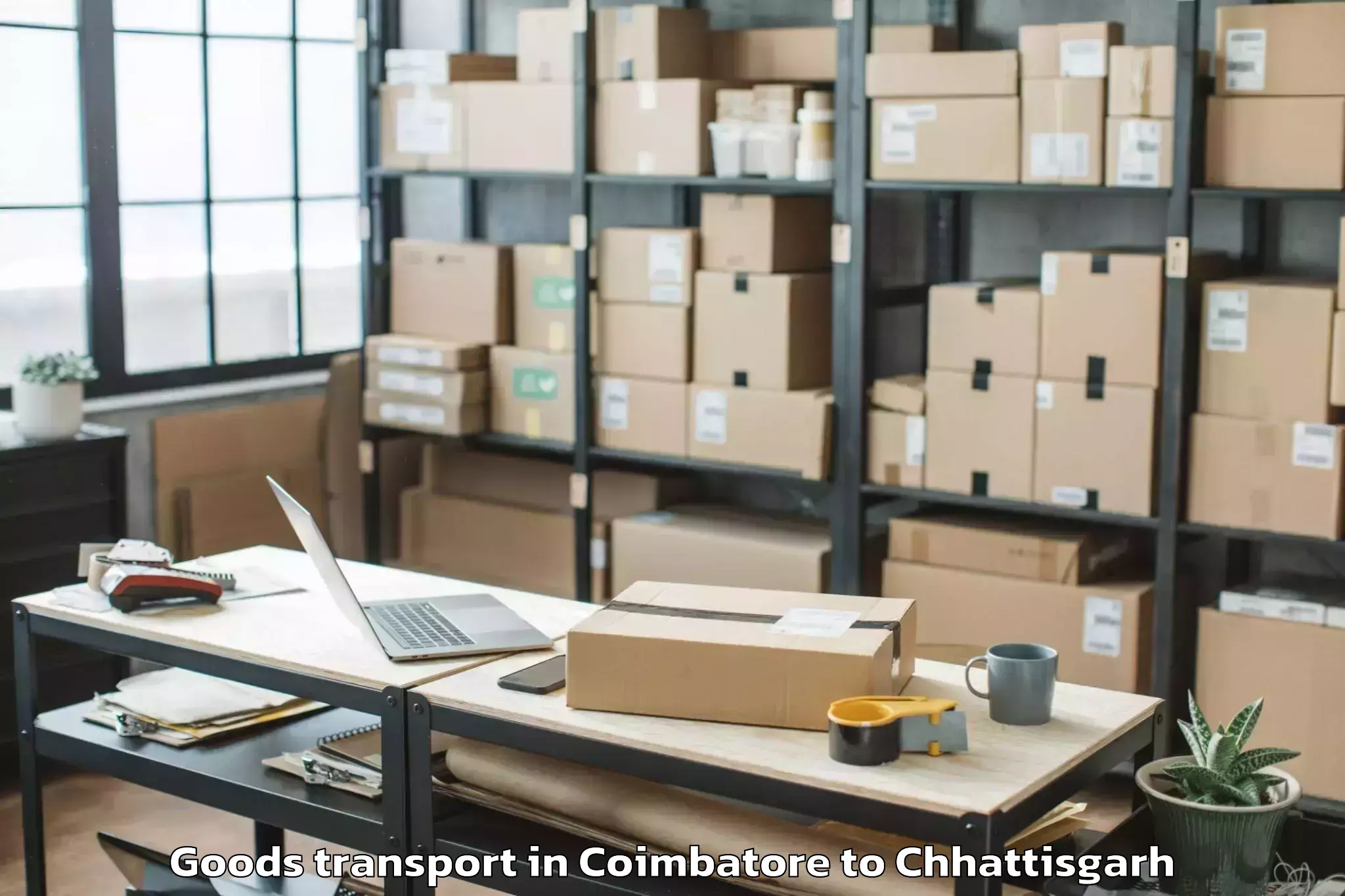 Book Your Coimbatore to Chirimiri Goods Transport Today